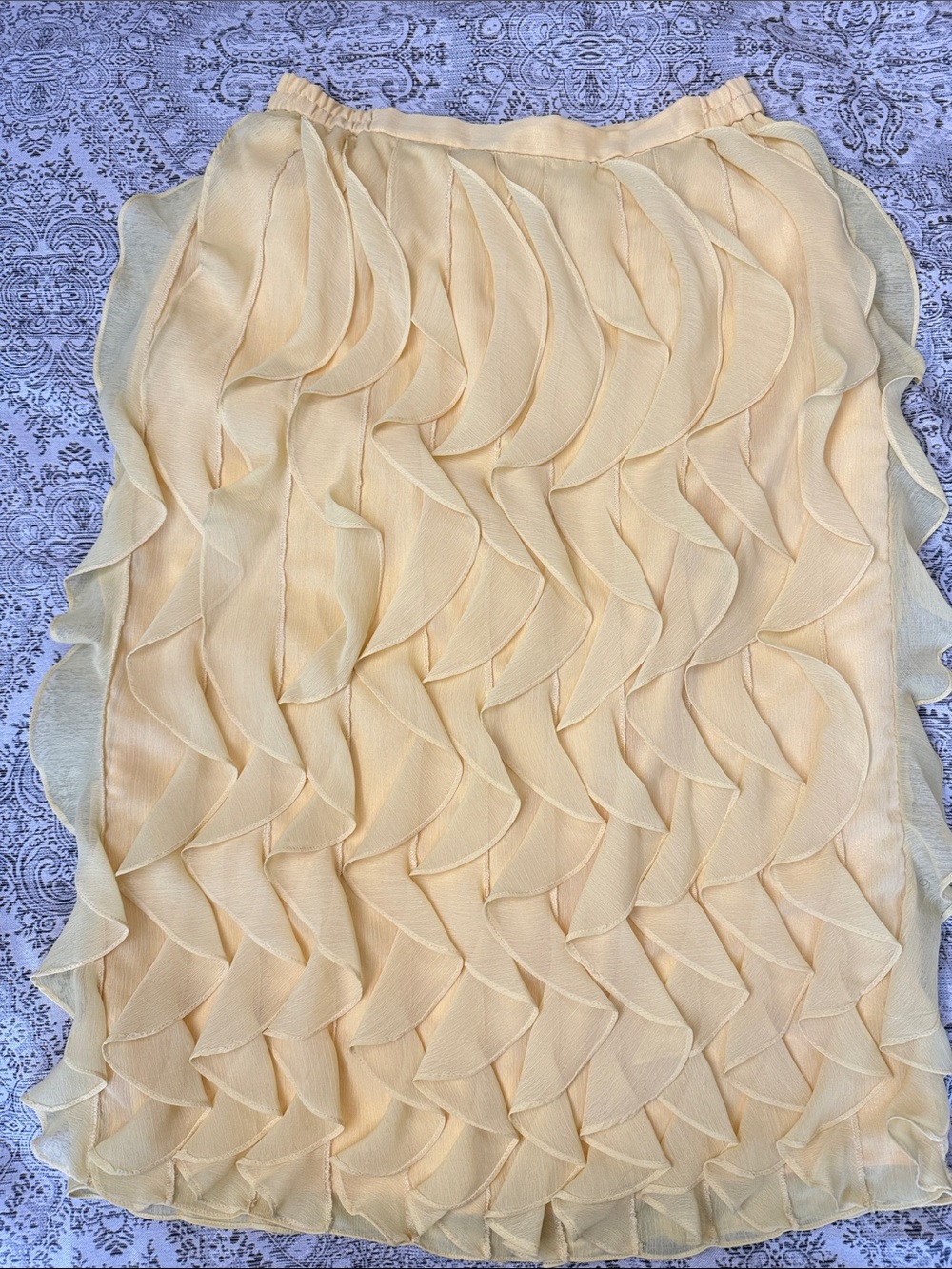 Yellow Ruffled Tango Suits Petal Skirt - Size 12
